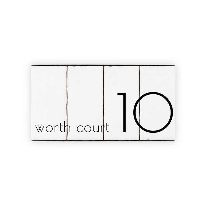 Ceramic Tile House Number - Bare Design - Two Number Set