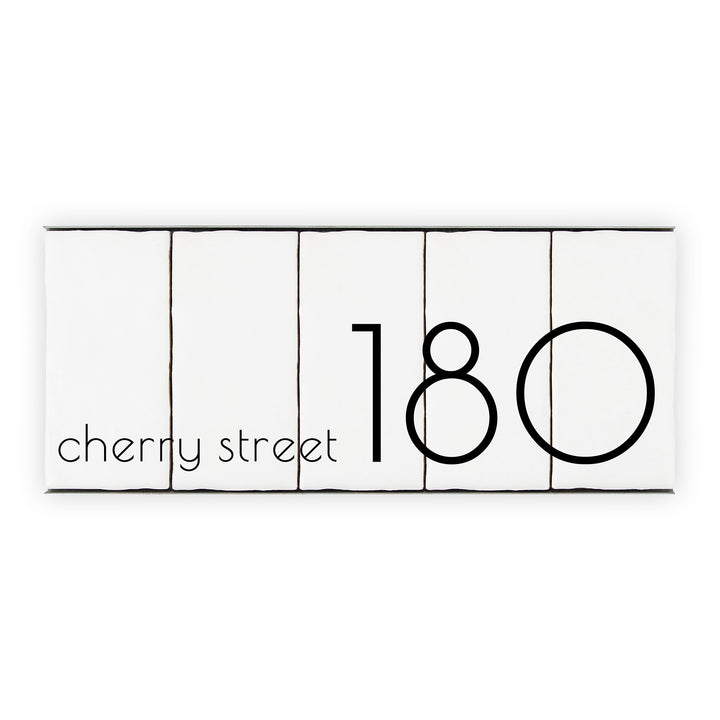 Ceramic Tile House Number - Bare Design - Three Number Set