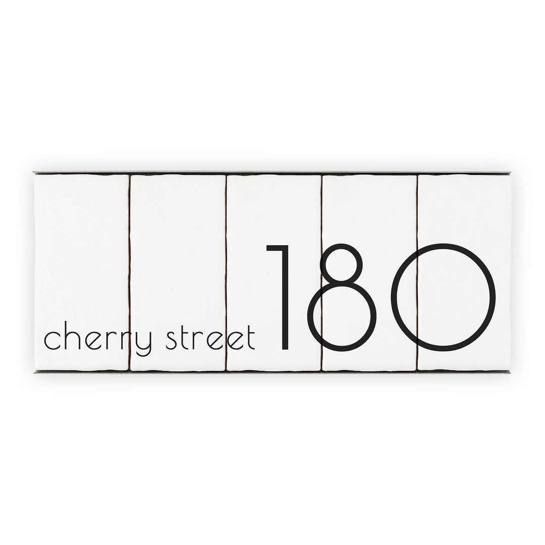 Ceramic Tile House Number - Bare Design - Three Number Set