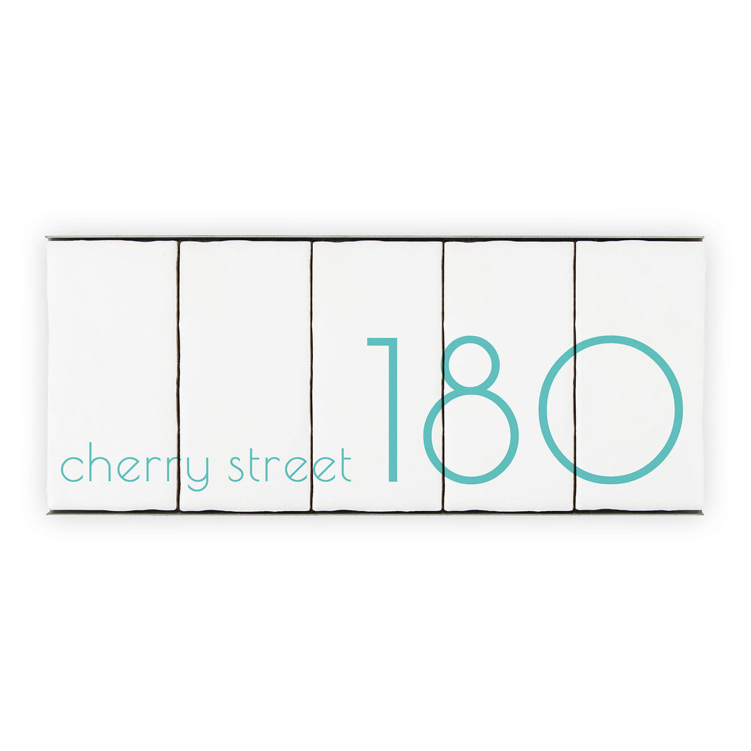 Ceramic Tile House Number - Bare Design - Three Number Set