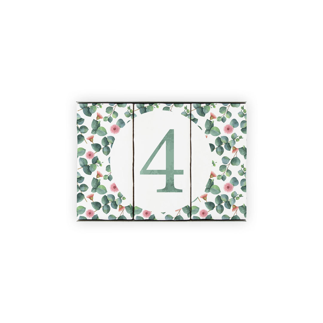 Ceramic Tile House Number - Blossom Design - One Number Set