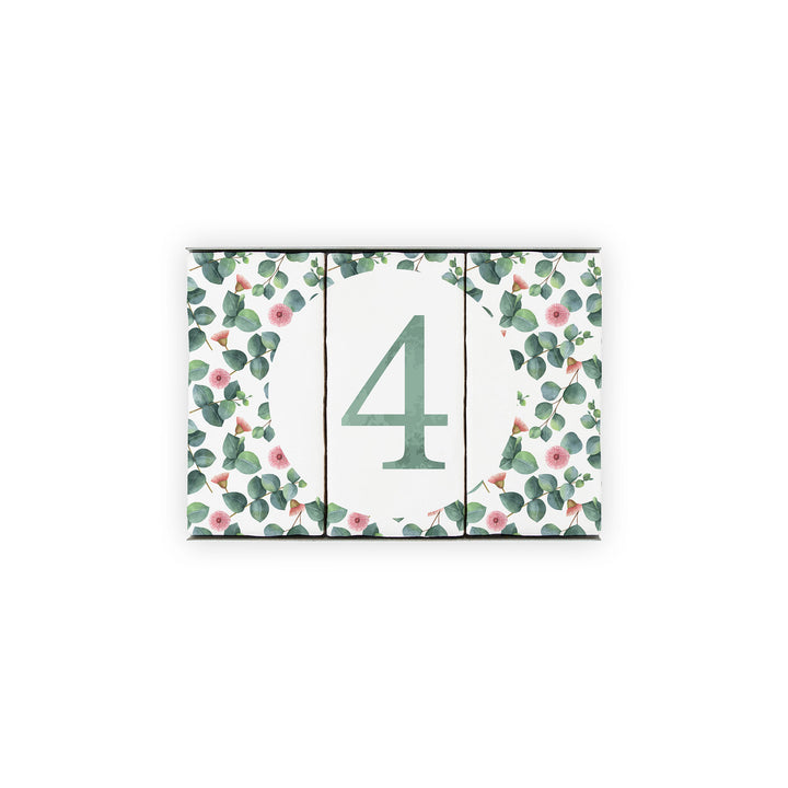Ceramic Tile House Number - Blossom Design - One Number Set