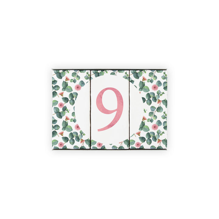 Ceramic Tile House Number - Blossom Design - One Number Set