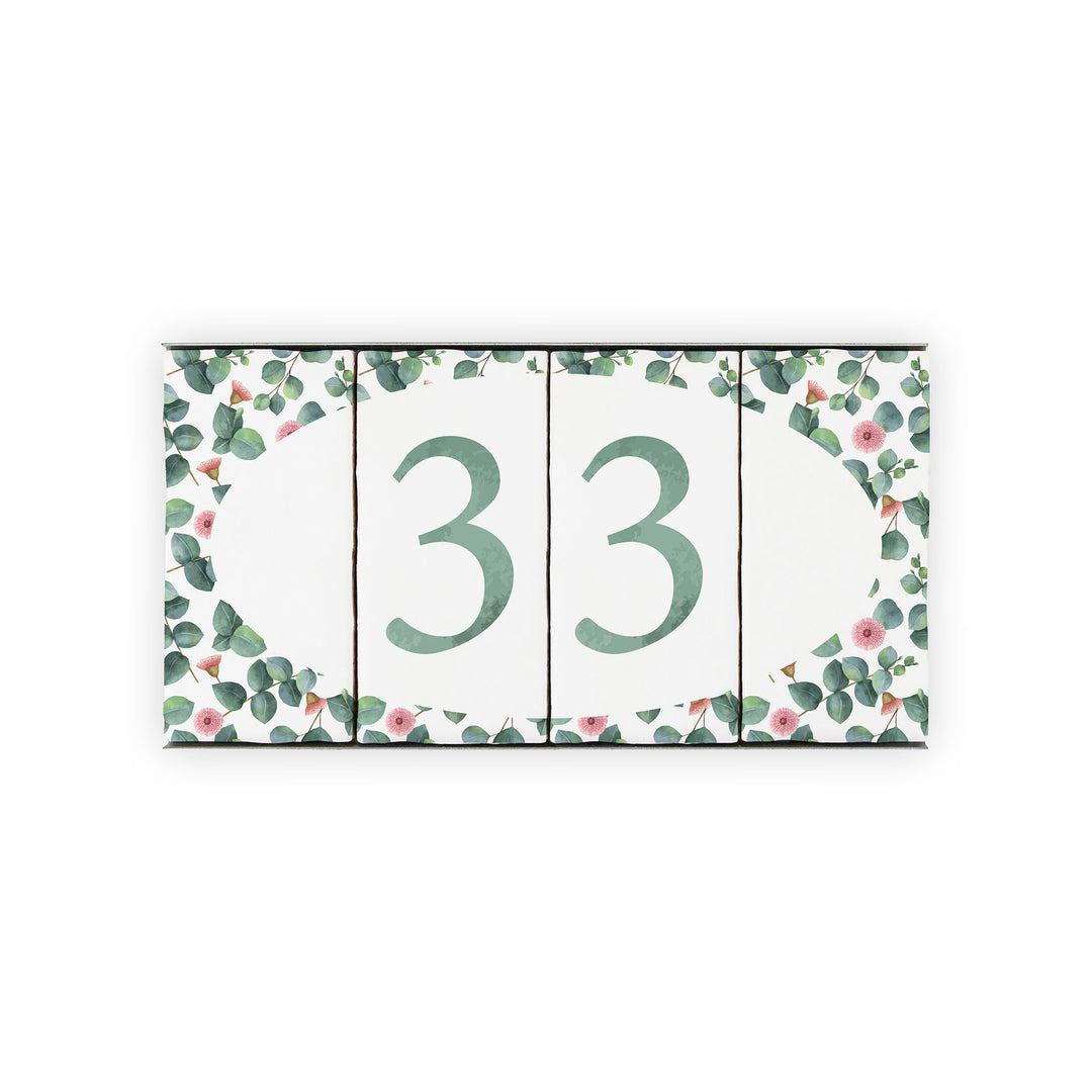 Ceramic Tile House Number - Blossom Design - Two Number Set