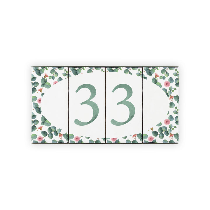 Ceramic Tile House Number - Blossom Design - Two Number Set