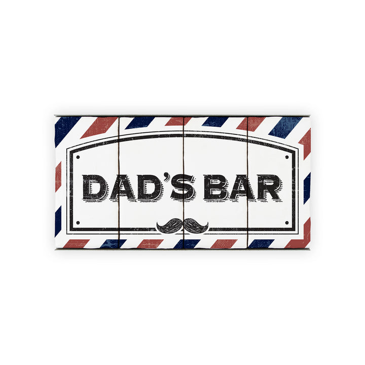 Ceramic Tile Home Sign - Dad's Bar Barber Shop - 4 Tile Set