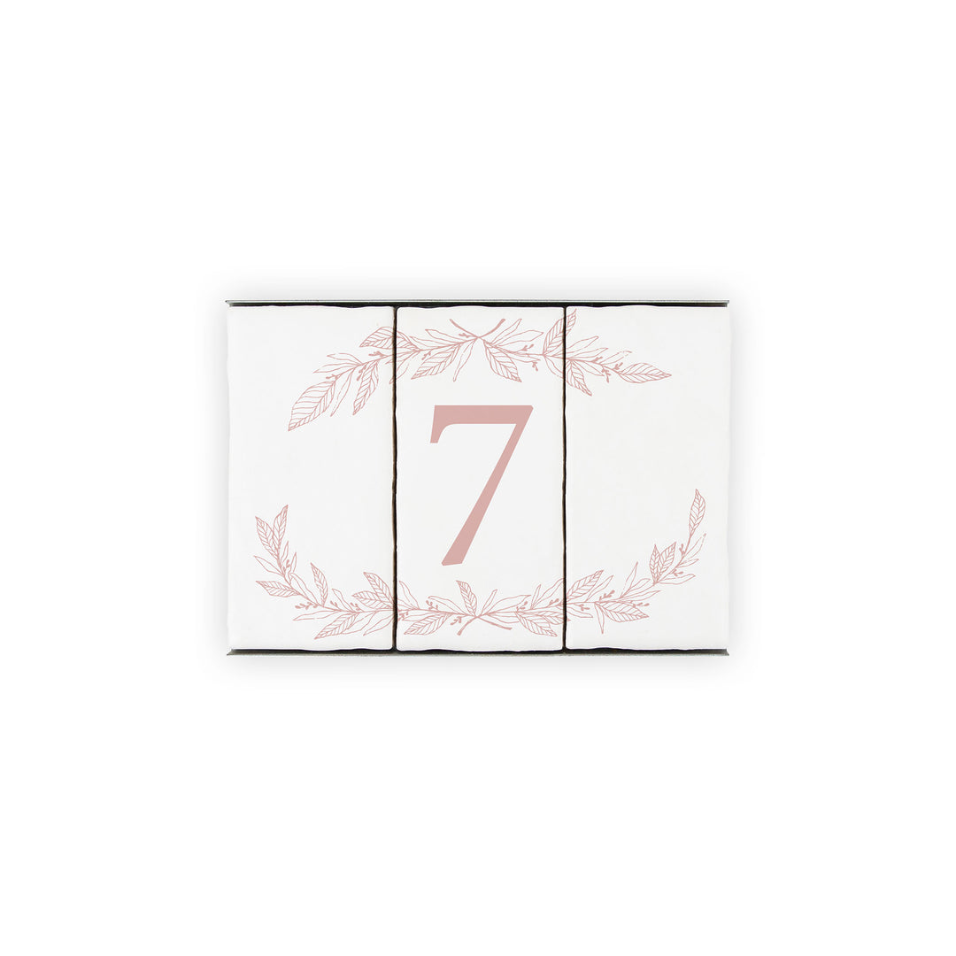 Ceramic Tile House Number - Hand Drawn Floral  Design - One Number Set