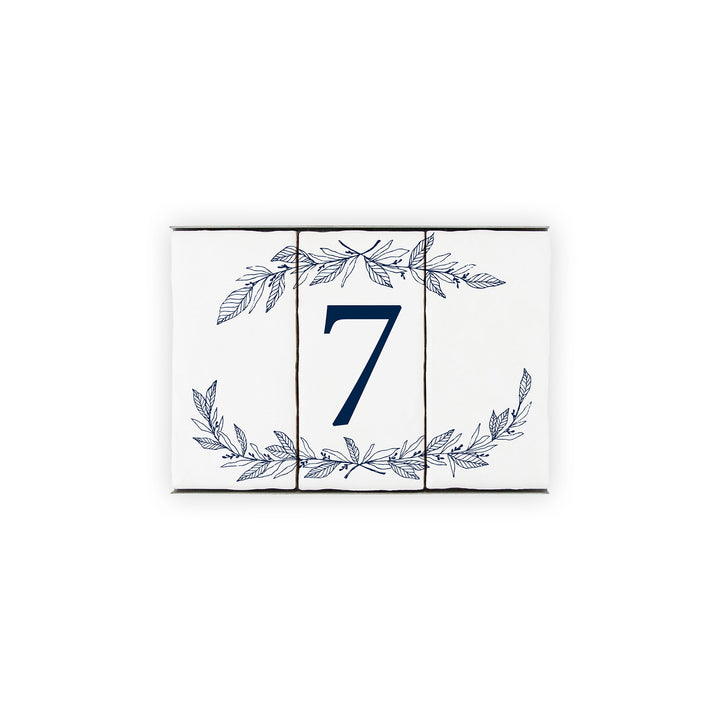 Ceramic Tile House Number - Hand Drawn Floral  Design - One Number Set