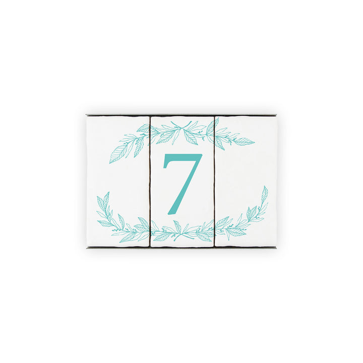 Ceramic Tile House Number - Hand Drawn Floral  Design - One Number Set