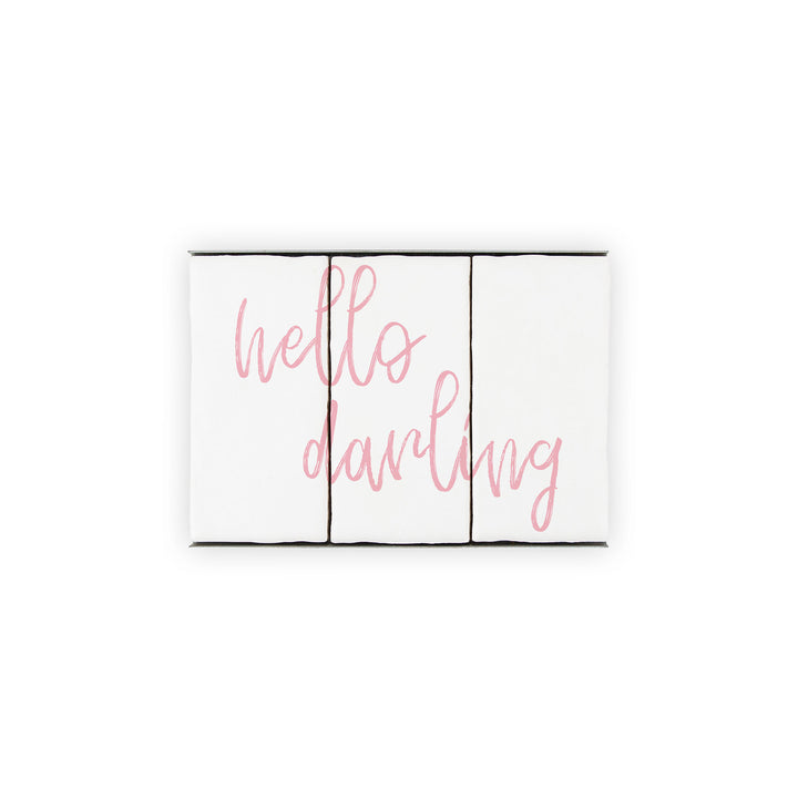 Ceramic Tile Home Sign - Hello Darling - 3 Tile Sign