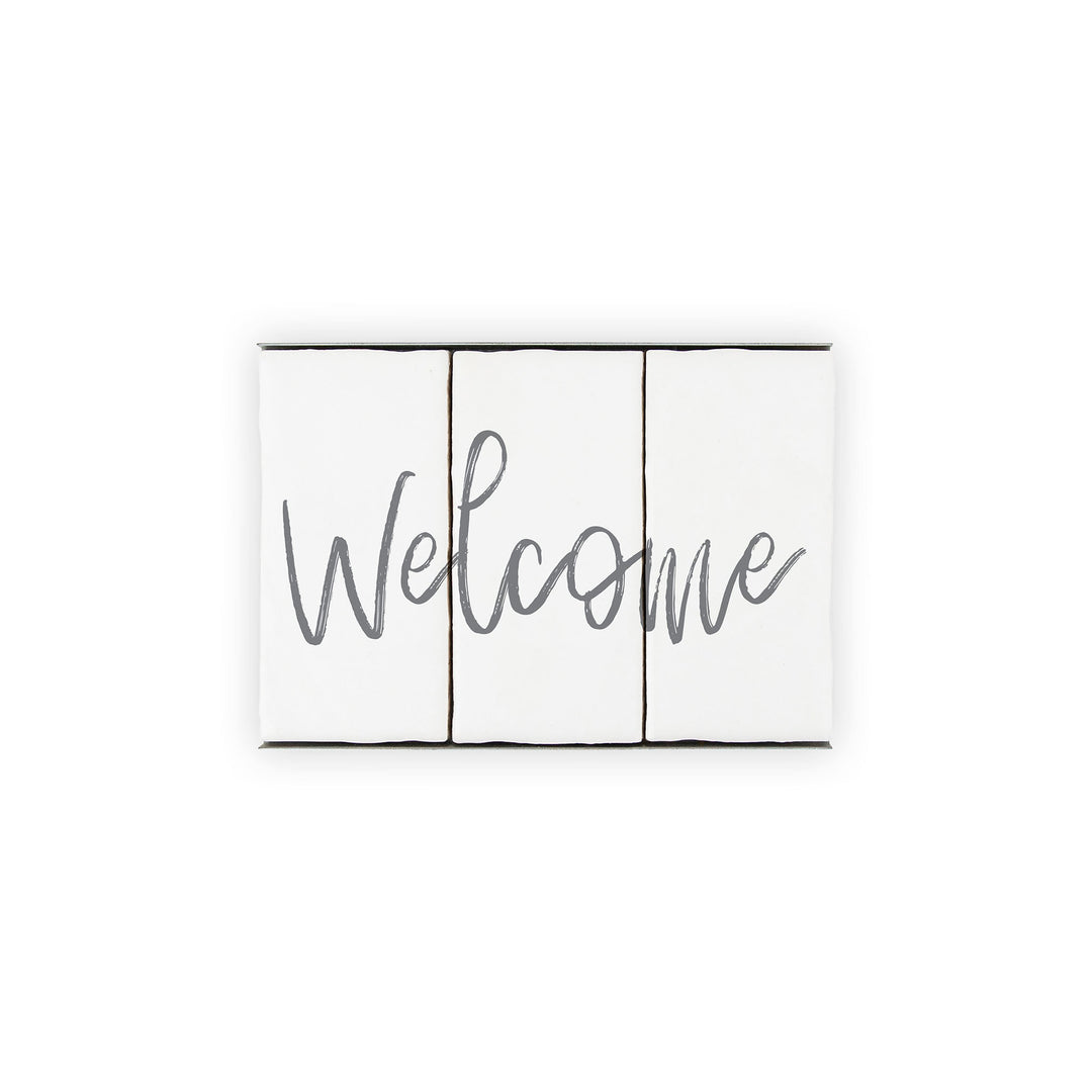 Ceramic Tile Home Sign - Welcome - 3 Tile Set
