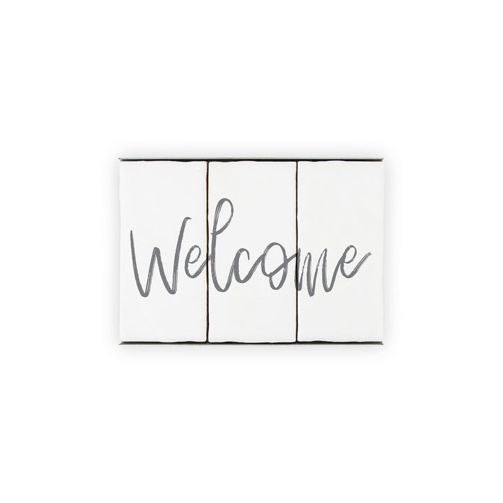 Ceramic Tile Home Sign - Welcome - 3 Tile Set