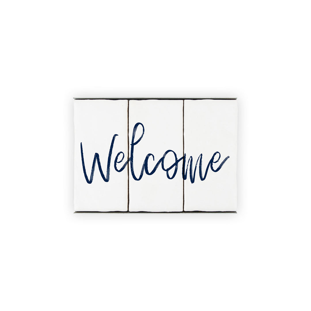 Ceramic Tile Home Sign - Welcome - 3 Tile Set