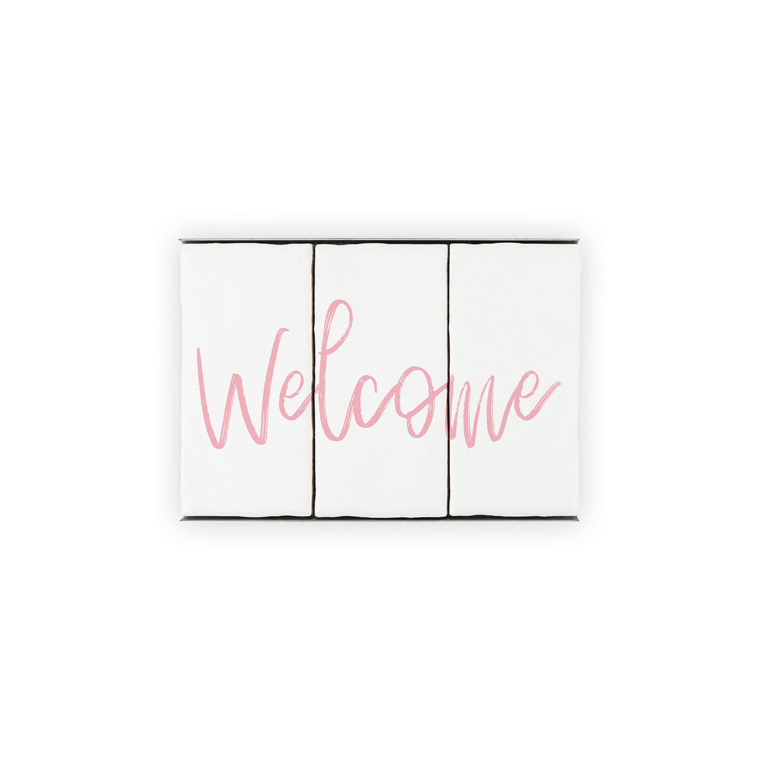 Ceramic Tile Home Sign - Welcome - 3 Tile Set