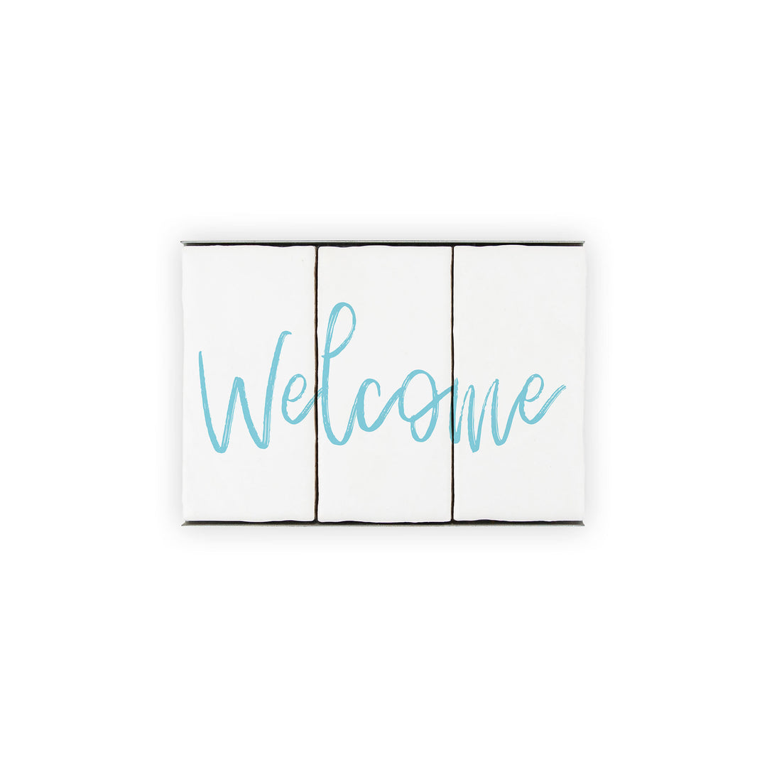 Ceramic Tile Home Sign - Welcome - 3 Tile Set
