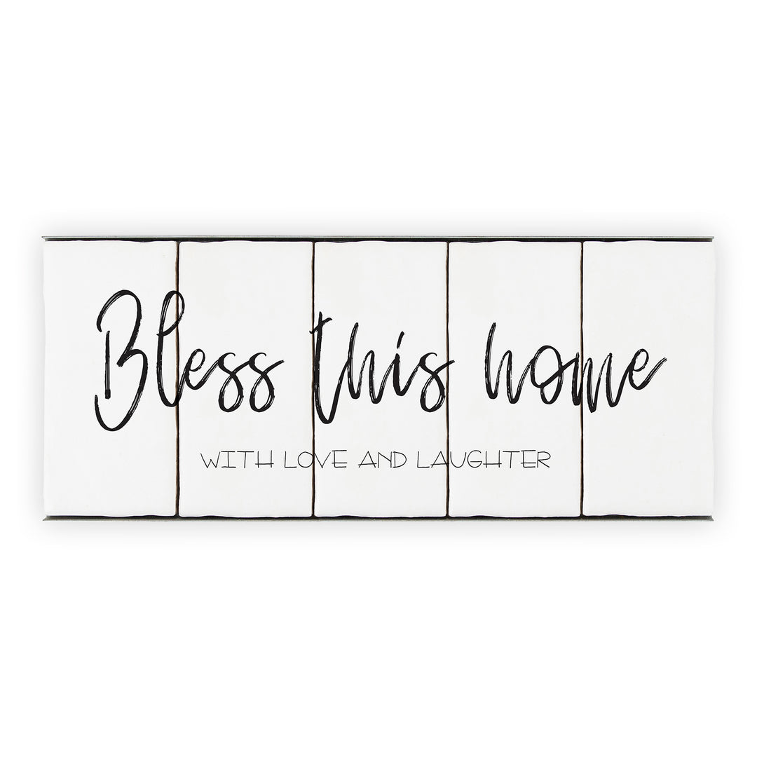 Ceramic Tile Home Sign - Bless This Home - 5 Tile Set