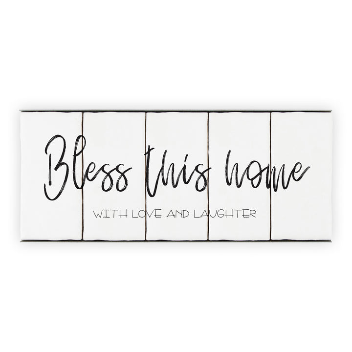 Ceramic Tile Home Sign - Bless This Home - 5 Tile Set