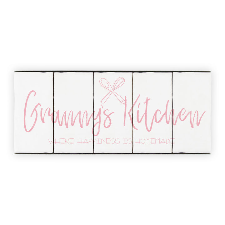 Ceramic Tile Home Sign - Granny's Kitchen - 5 Tile Set