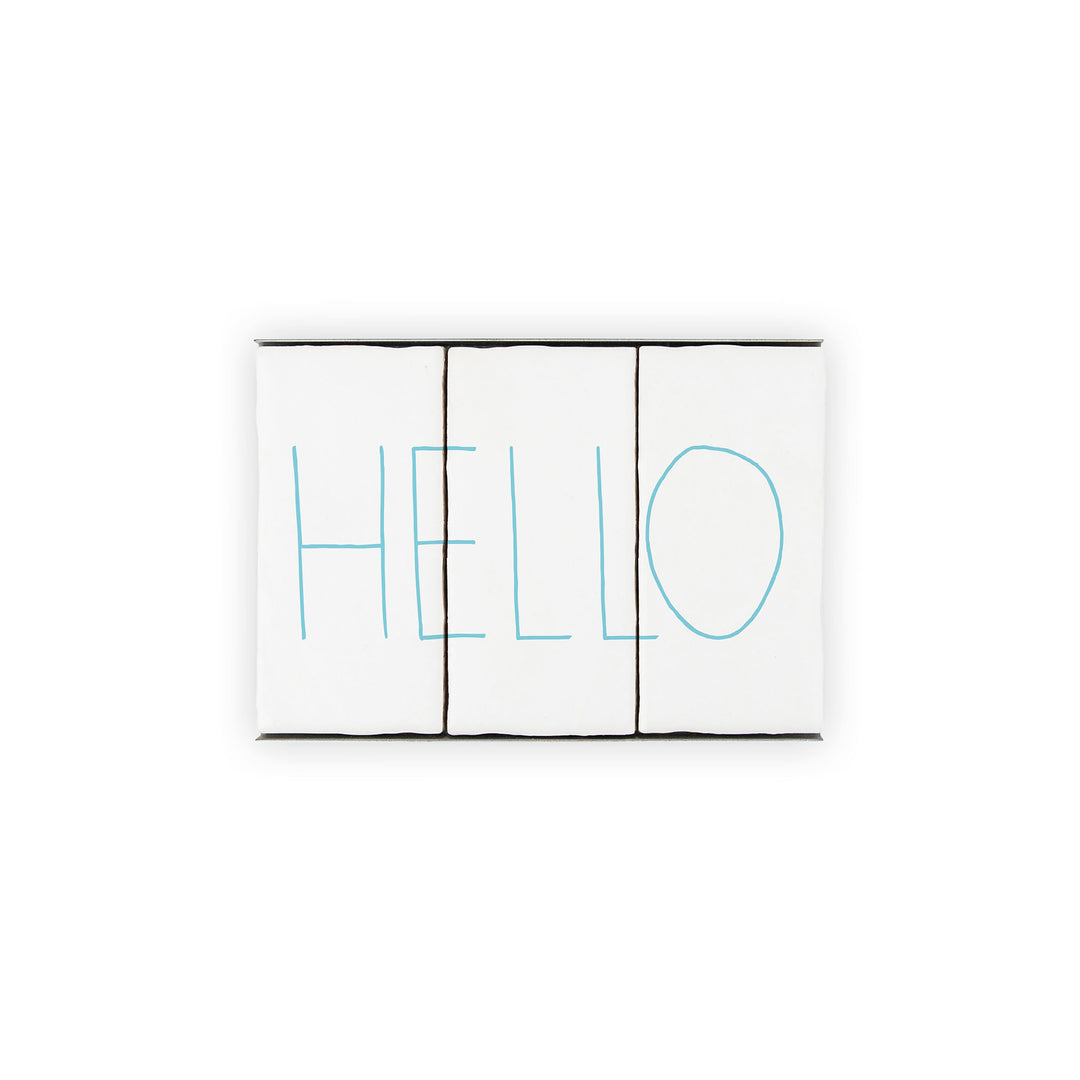 Ceramic Tile Home Sign - Hello - 3 Tile Set
