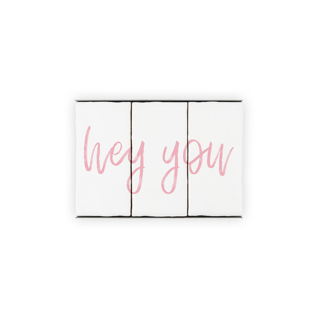 Ceramic Tile Home Sign - Hey You - 3 Tile Sign