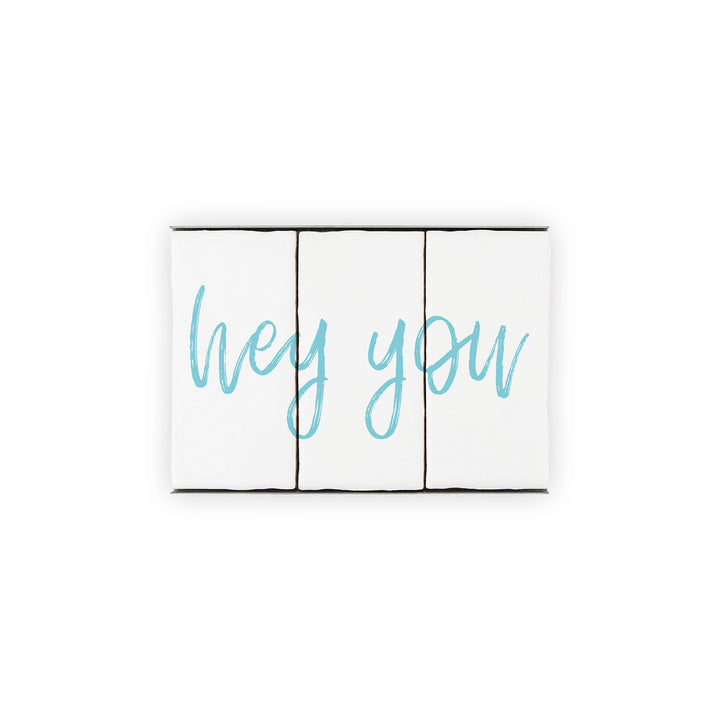 Ceramic Tile Home Sign - Hey You - 3 Tile Sign