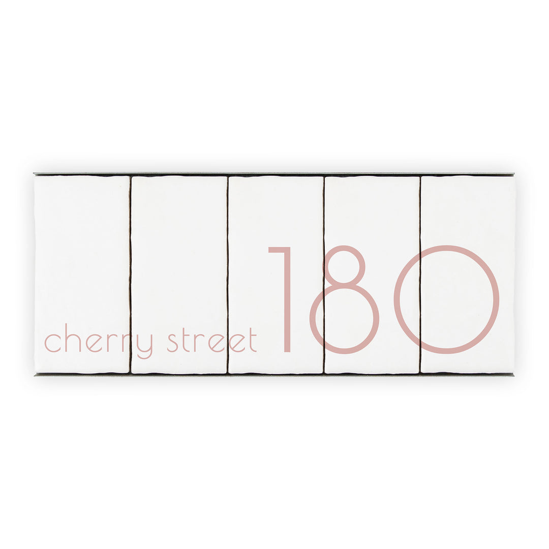 Ceramic Tile House Number - Bare Design - Three Number Set