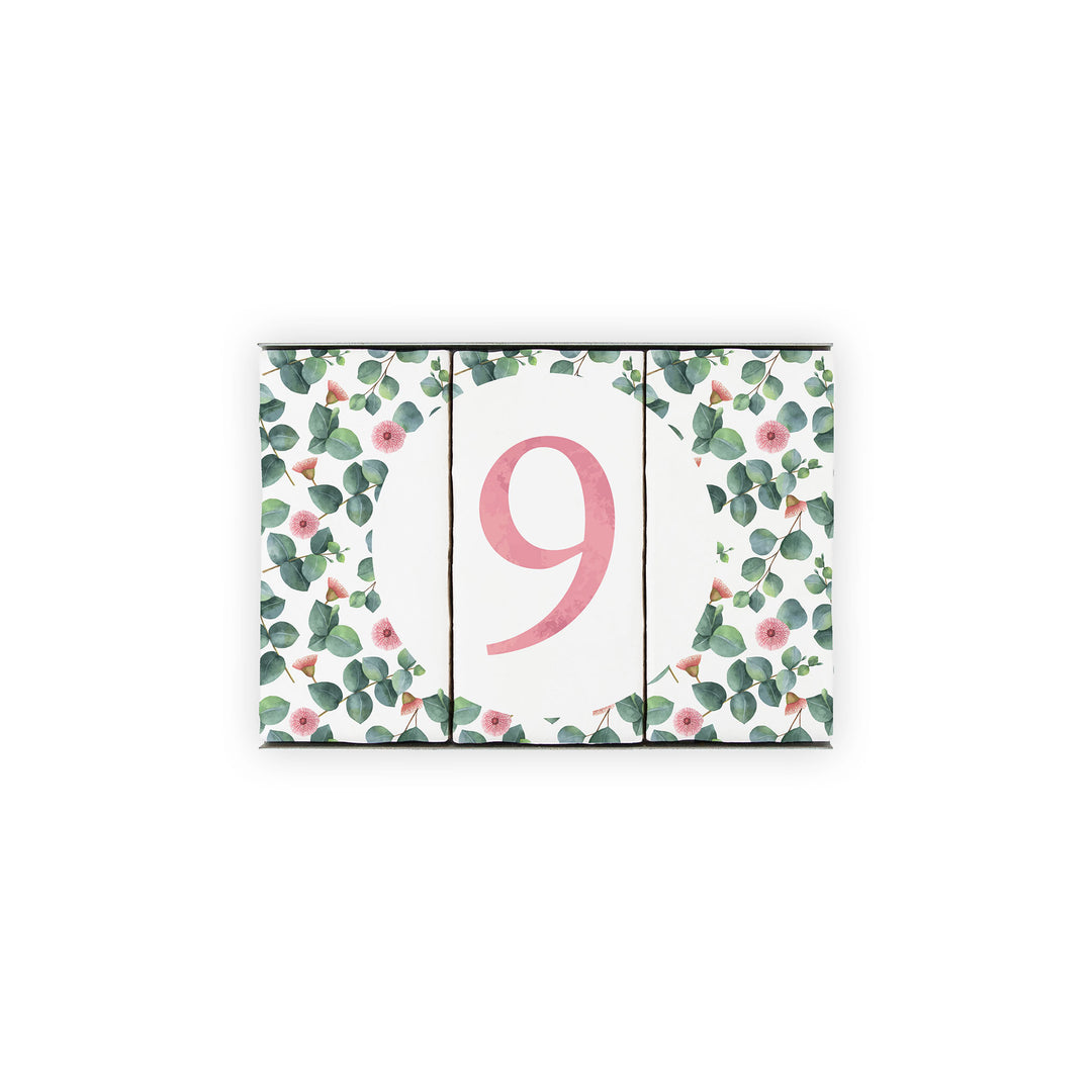 Ceramic Tile House Number - Blossom Design - One Number Set