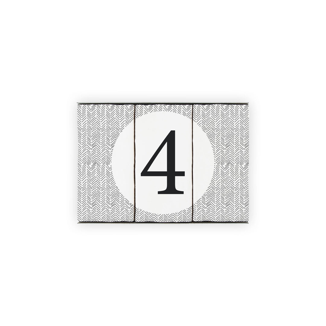 Ceramic Tile House Number - Chevron Design - One Number Set