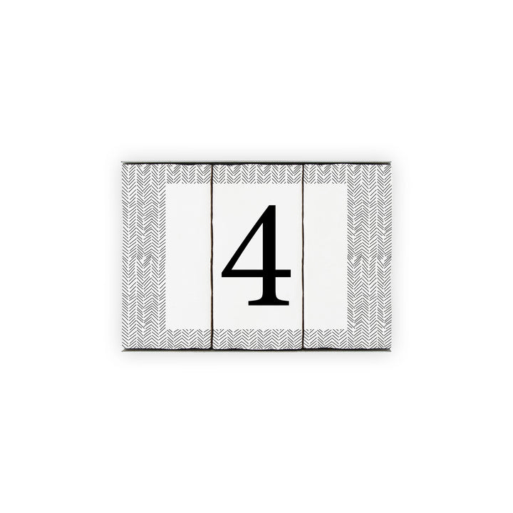 Ceramic Tile House Number - Chevron Design - One Number Set