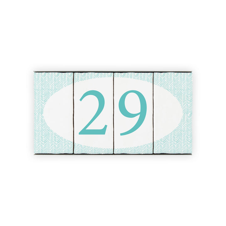 Ceramic Tile House Number - Chevron Design - Two Number Set