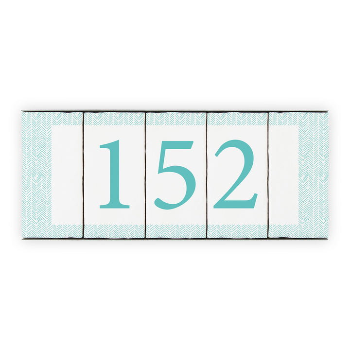 Ceramic Tile House Number - Chevron Design - Three Number Set