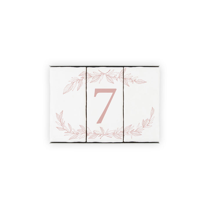 Ceramic Tile House Number - Hand Drawn Floral  Design - One Number Set