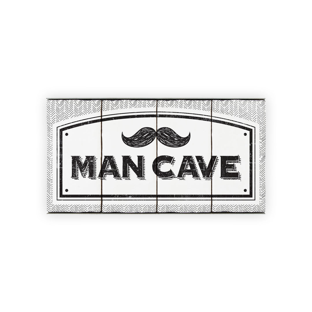 Ceramic Tile Home Sign - Man Cave Chevron - 4 Tile Set
