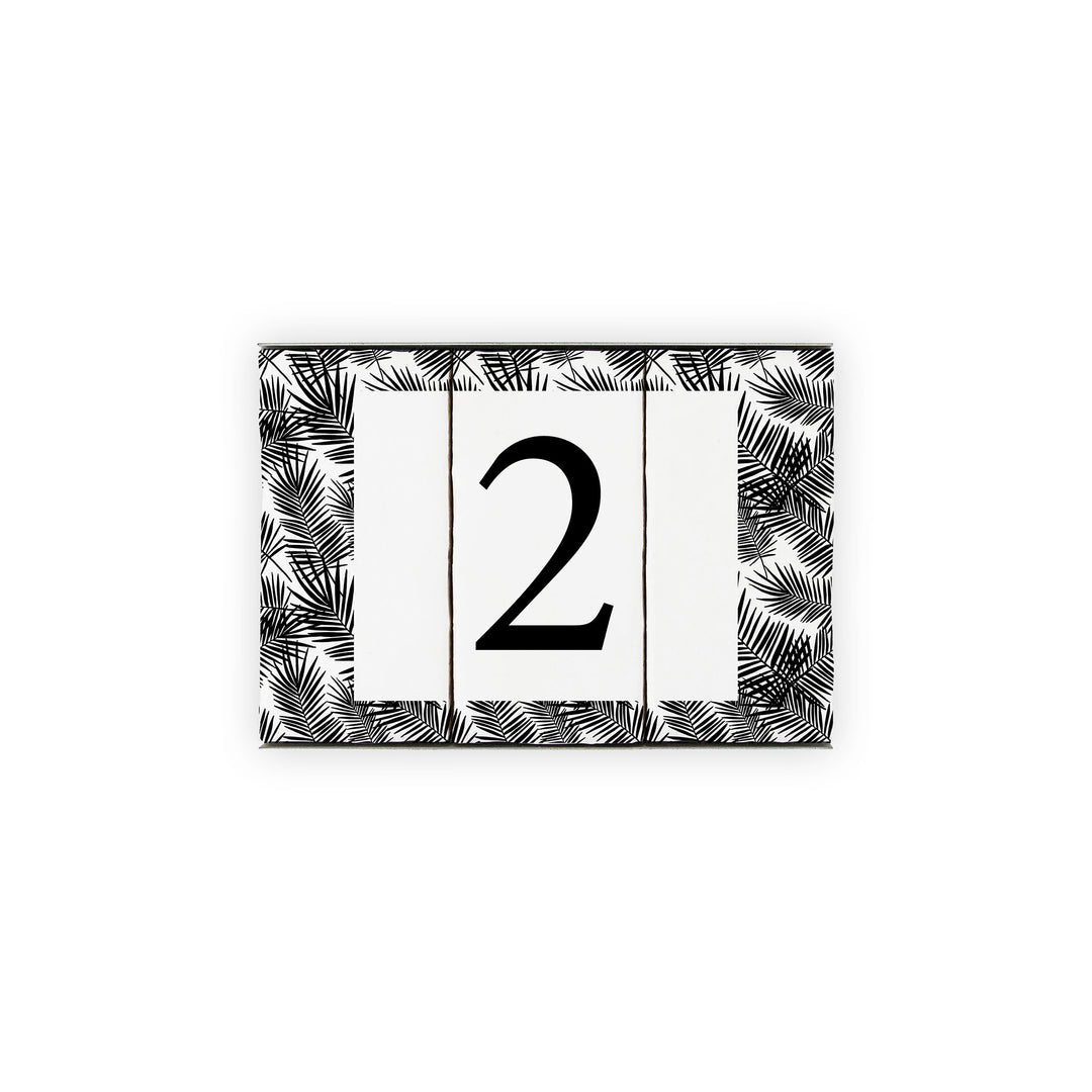 Ceramic Tile House Number - Miami Palm Design - One Number Set