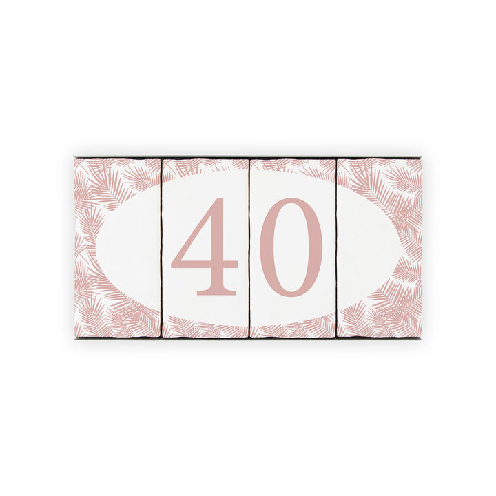 Ceramic Tile House Number - Miami Palm Design - Two Number Set