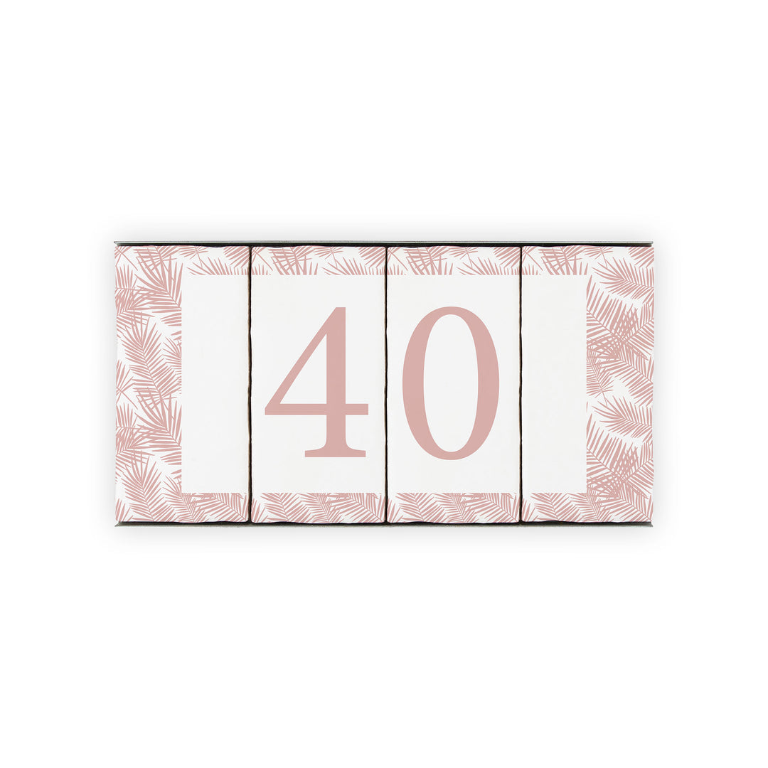 Ceramic Tile House Number - Miami Palm Design - Two Number Set