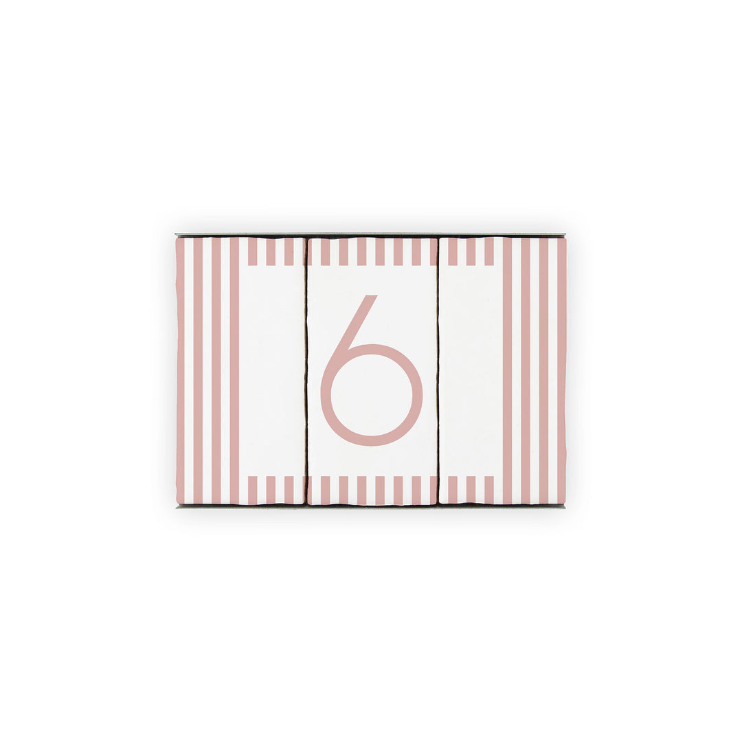 Ceramic Tile House Number - Nautical Stripe Design - One Number Set