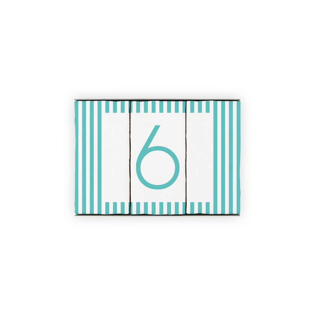 Ceramic Tile House Number - Nautical Stripe Design - One Number Set