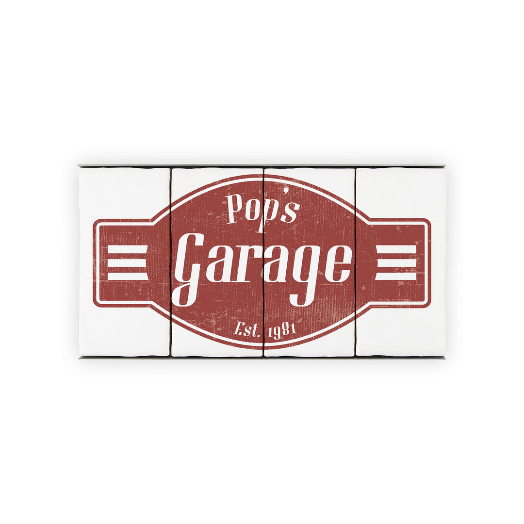 Ceramic Tile Personalised Garage Sign - 4 Tile Set