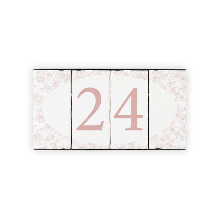 Ceramic Tile House Number - Vintage Rose Design - Two Number Set
