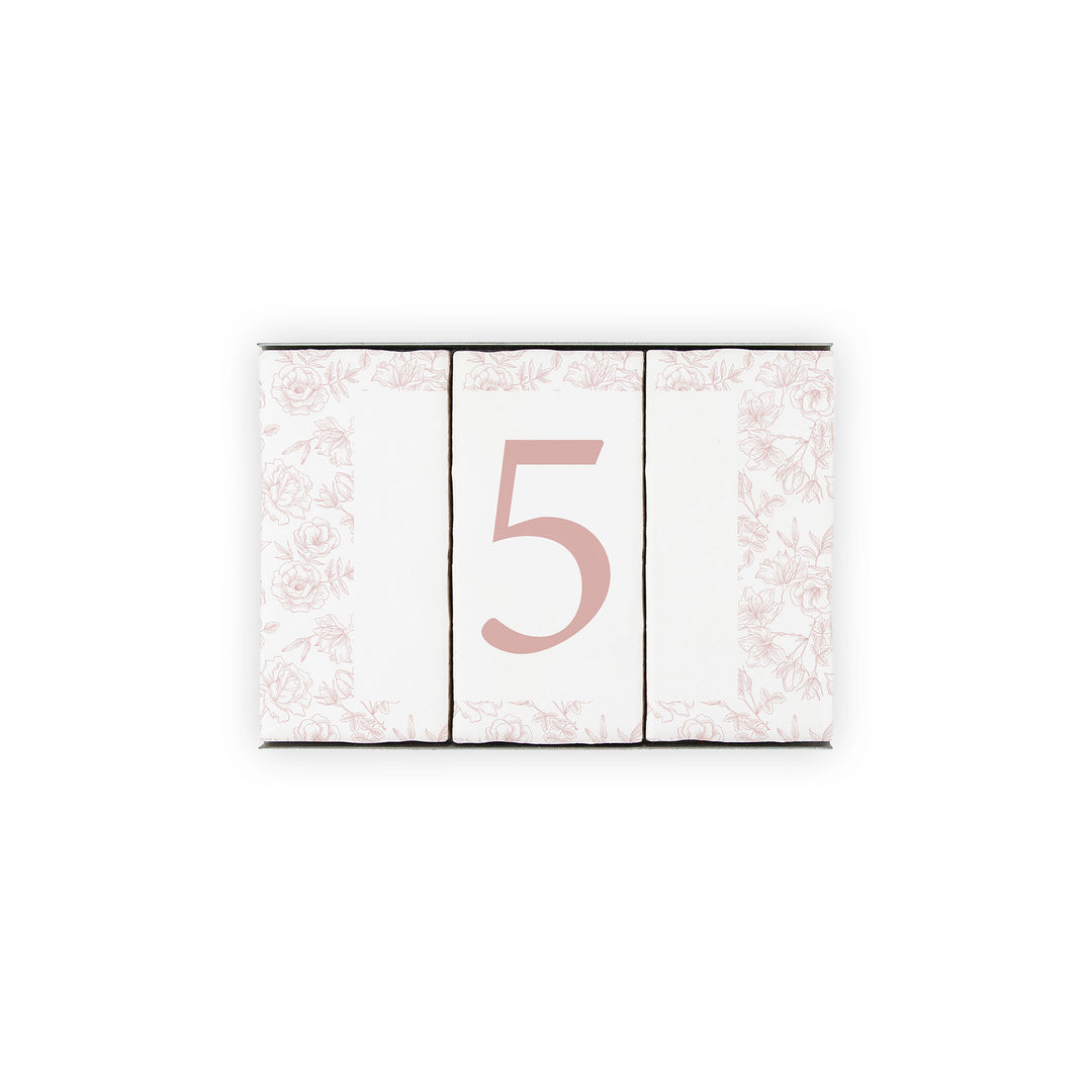 Ceramic Tile House Number - Vintage Rose Design - One Number Set
