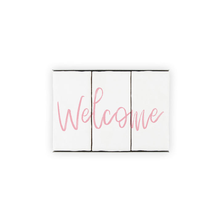 Ceramic Tile Home Sign - Welcome - 3 Tile Set