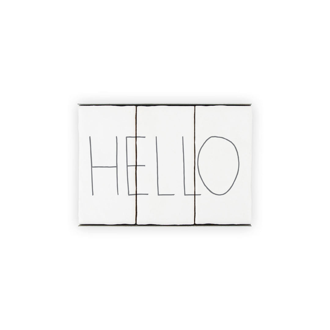 Ceramic Tile Home Sign - Hello - 3 Tile Set